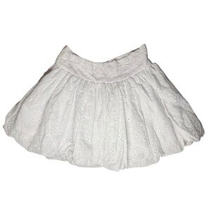Flowers by Zoe White Eyelet Bubble Skirt girls size Large with zip closure NWT